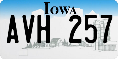 IA license plate AVH257