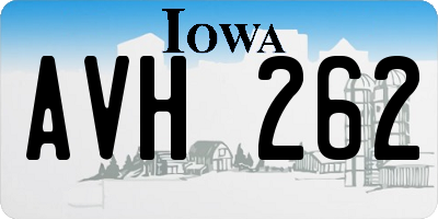 IA license plate AVH262