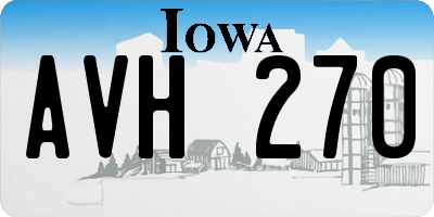 IA license plate AVH270