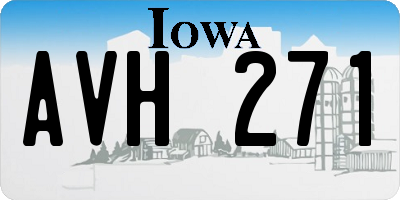 IA license plate AVH271