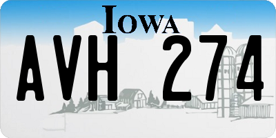 IA license plate AVH274