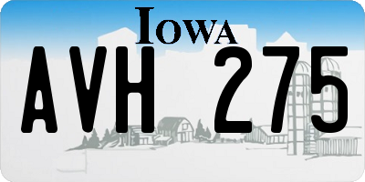 IA license plate AVH275