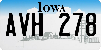 IA license plate AVH278