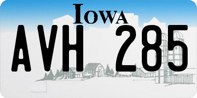 IA license plate AVH285