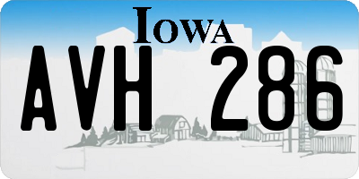 IA license plate AVH286