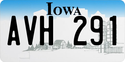 IA license plate AVH291