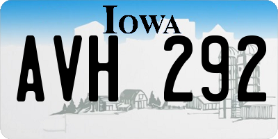 IA license plate AVH292