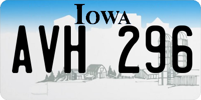 IA license plate AVH296