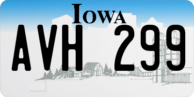IA license plate AVH299