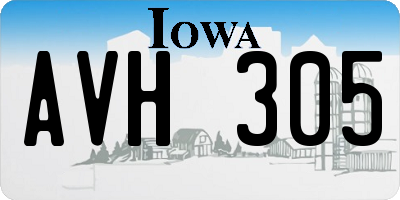 IA license plate AVH305