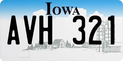 IA license plate AVH321