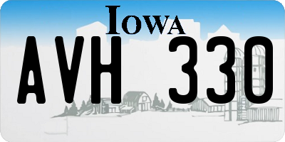 IA license plate AVH330