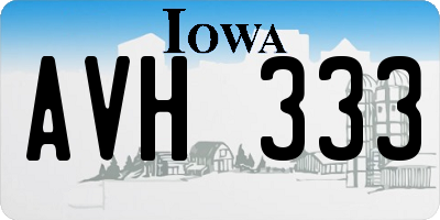 IA license plate AVH333
