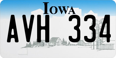 IA license plate AVH334