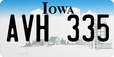 IA license plate AVH335