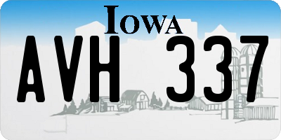 IA license plate AVH337