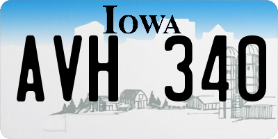 IA license plate AVH340