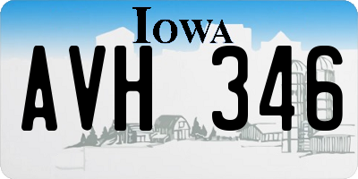 IA license plate AVH346
