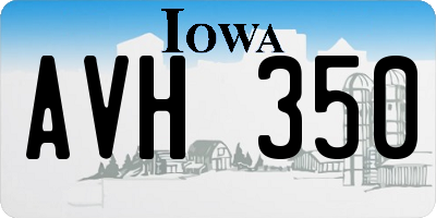 IA license plate AVH350