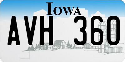 IA license plate AVH360