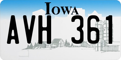 IA license plate AVH361