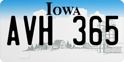 IA license plate AVH365