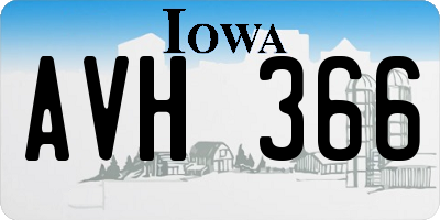 IA license plate AVH366