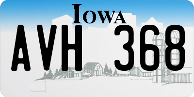 IA license plate AVH368