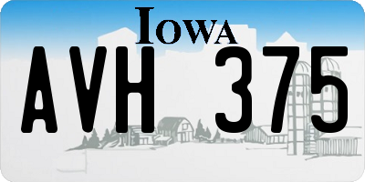 IA license plate AVH375