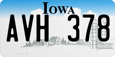 IA license plate AVH378