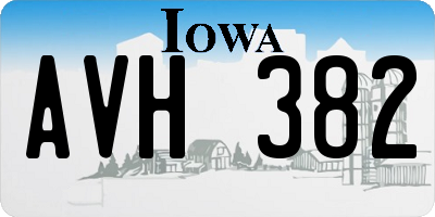 IA license plate AVH382