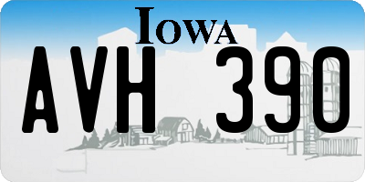 IA license plate AVH390