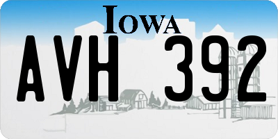 IA license plate AVH392