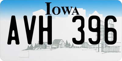 IA license plate AVH396
