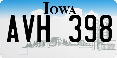 IA license plate AVH398