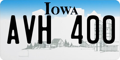 IA license plate AVH400