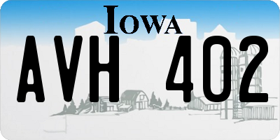 IA license plate AVH402