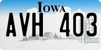 IA license plate AVH403