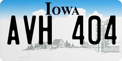 IA license plate AVH404