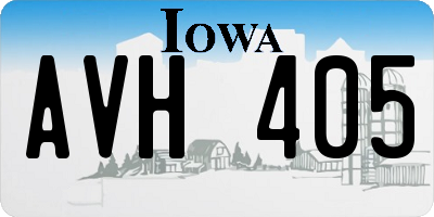 IA license plate AVH405