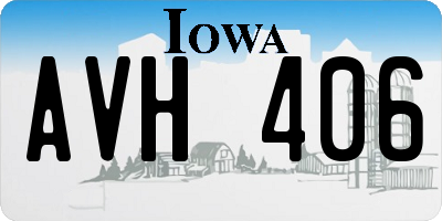 IA license plate AVH406