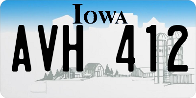IA license plate AVH412