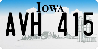 IA license plate AVH415