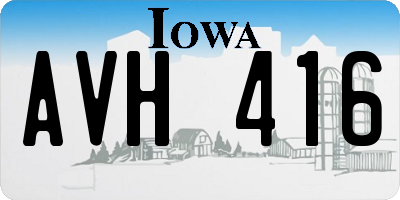 IA license plate AVH416
