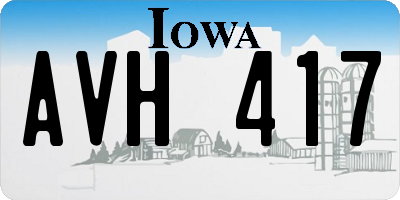 IA license plate AVH417