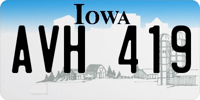 IA license plate AVH419