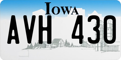 IA license plate AVH430