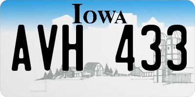 IA license plate AVH433