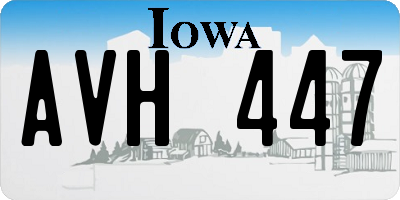 IA license plate AVH447