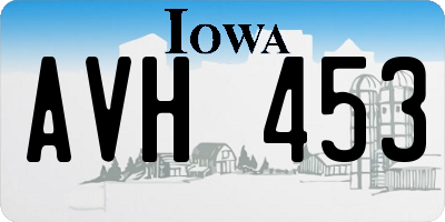 IA license plate AVH453